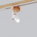 Track lighting with wide wood base Industrial ceiling light