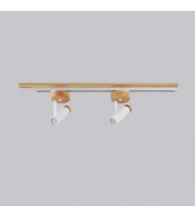 Track lighting with wide wood base Industrial ceiling light