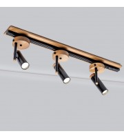 Track lighting with wide wood base Industrial ceiling light