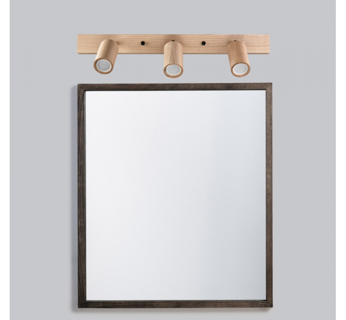 Vanity wooden wall lighting Bathroom light Black metal