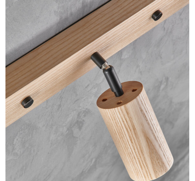 Vanity wooden wall lighting Bathroom light Black metal