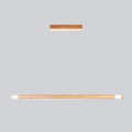 Line LED lighting Wooden walnut long chandelier |GaffDesign