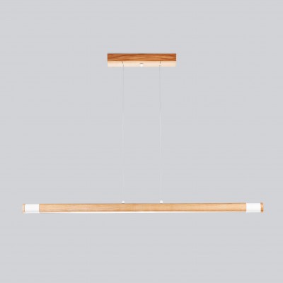 Line LED lighting Wooden White long chandelier