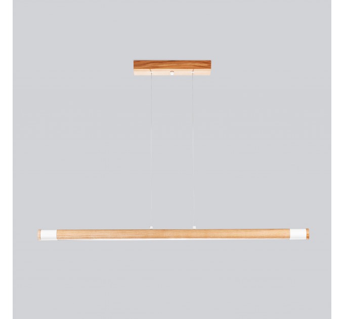 Line LED lighting Wooden walnut long chandelier |GaffDesign
