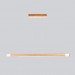 Line LED lighting Wooden walnut long chandelier |GaffDesign