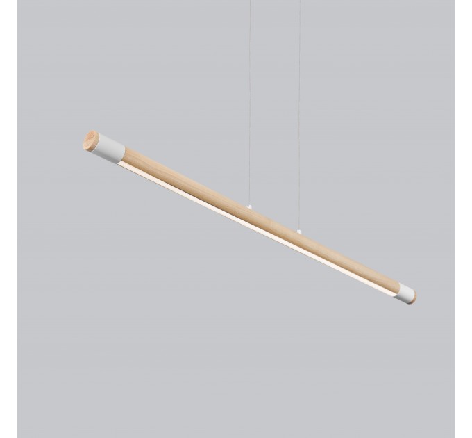 Line LED lighting Wooden walnut long chandelier |GaffDesign