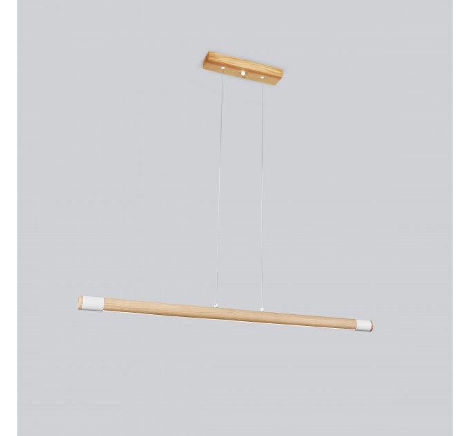 Line LED lighting Wooden walnut long chandelier |GaffDesign