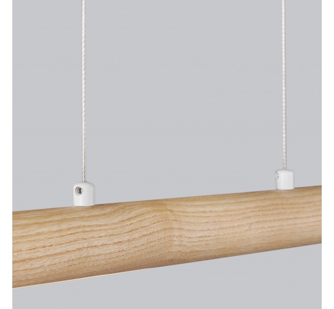 Line LED lighting Wooden walnut long chandelier |GaffDesign