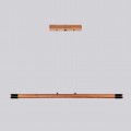 Line LED lighting Wooden walnut long chandelier |GaffDesign