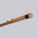 Line LED lighting Wooden walnut long chandelier |GaffDesign