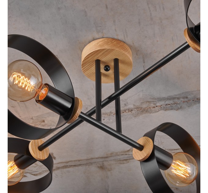 Midcentury chandelier Black Pendant lighting Mid Century Modern