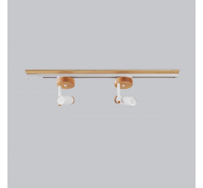 Track lighting with wide wood base Industrial ceiling light |GaffDesign
