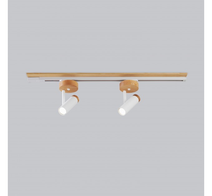 Track lighting with wide wood base Industrial ceiling light |GaffDesign