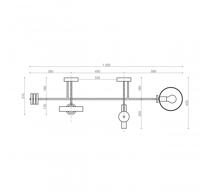 Long chandelier Pendant lighting Industrial light |GaffDesign
