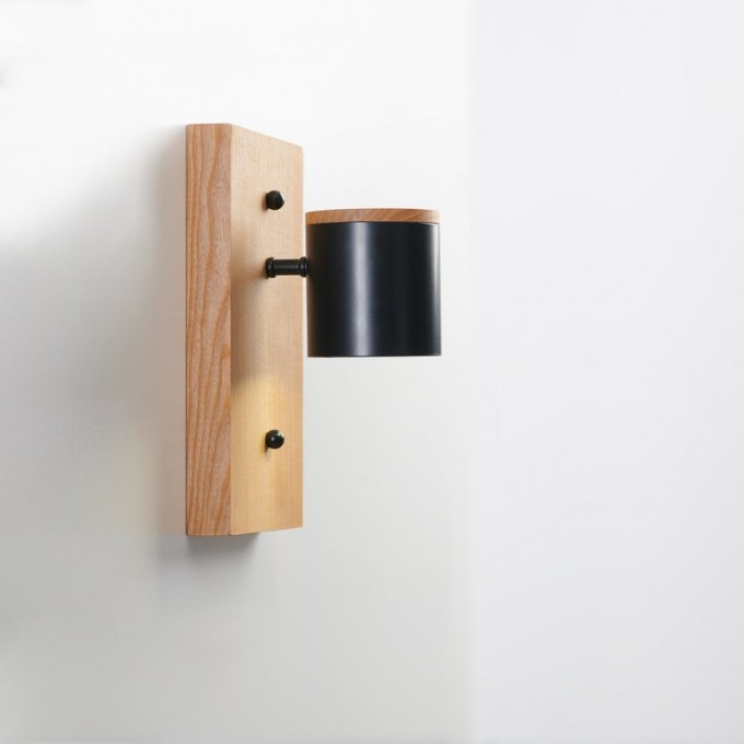 Wooden wall sconce Industrial lighting
