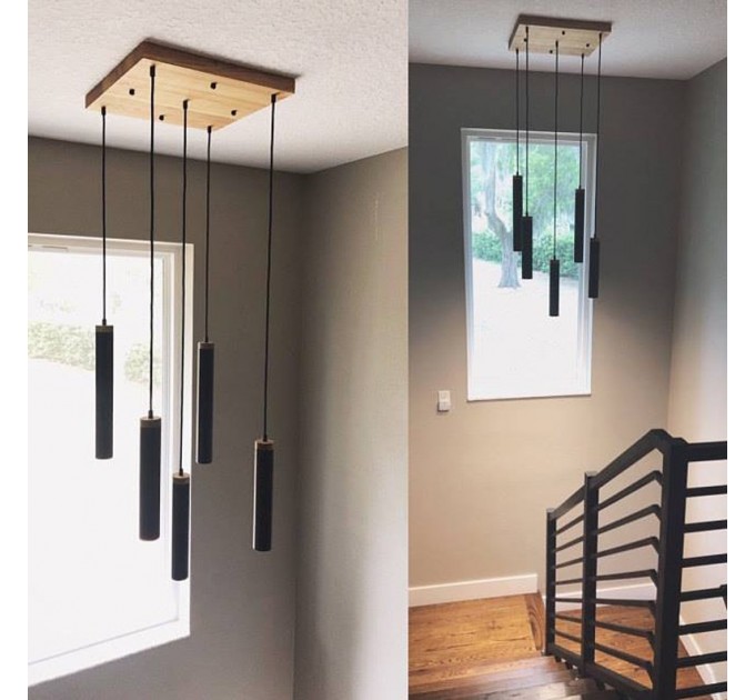 Long chandelier for stairs Pendant lighting Hallway light |GaffDesign