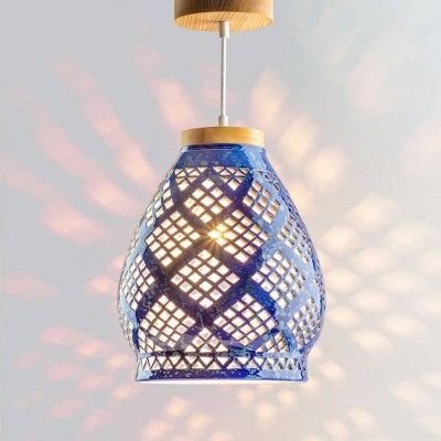 Ceramic pendant lighting Cobalt blue chandelier