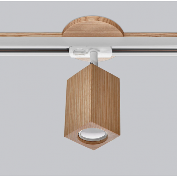 Ceiling light Wooden track lighting with extra round detail