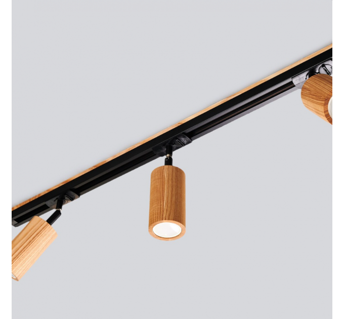 Track lighting Industrial wooden track light